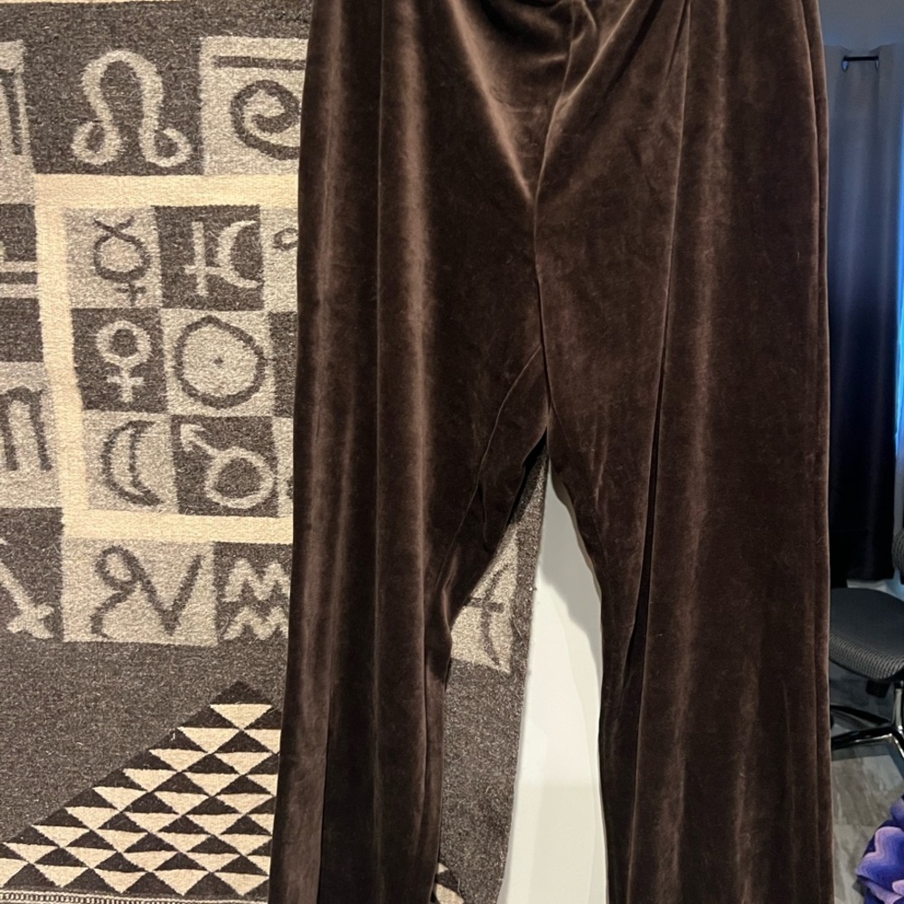 Lauren Ralph Lauren Brown Velvet Track Pants